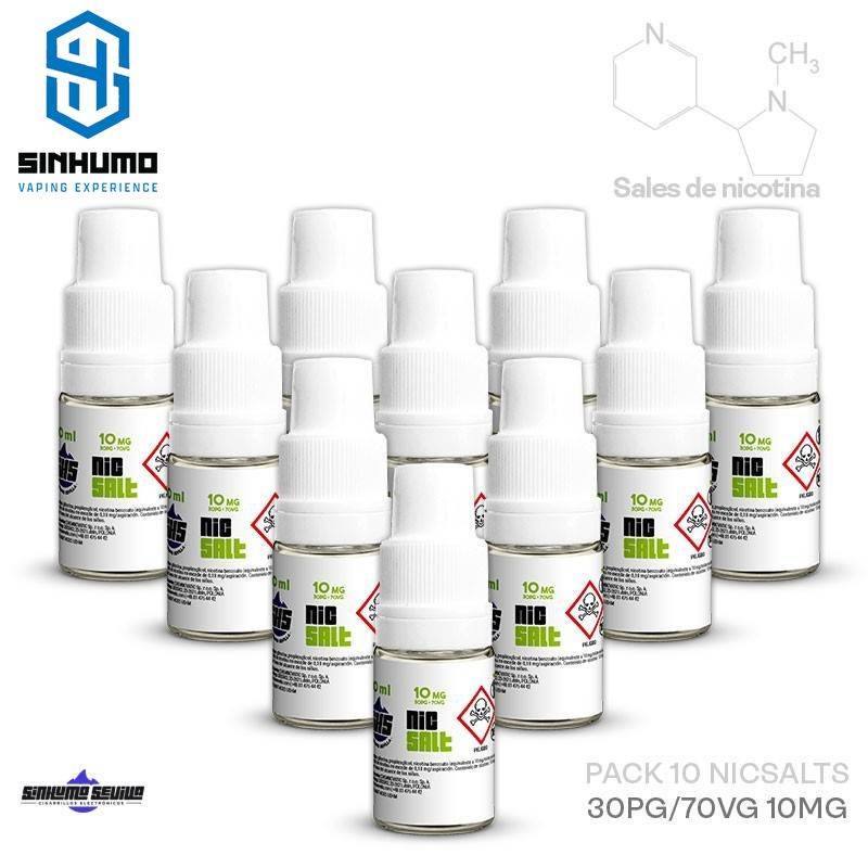 Pack de 10 Nicokit de SALES 30PG / 70VG 10ml 10mg/ml By SinHumo Sevilla