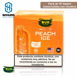 [Pack 10 und] Wave 800 Bud Vape Peach Ice 20mg