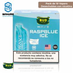 [Pack 10 und] Wave 800 Bud Vape Raspblue Ice 20mg