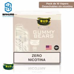 [Pack 10 und ZERO] Wave 800 Bud Vape Gummy Bears 0mg